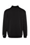 Turtleneck Embroidered Black SWeatshirt - Fleece Cut, TMNAW22sw0718 - 8