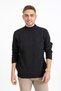 Men's Middle Age and Above Tight Woven Knitwear Knitted Acrylic Winter Dad Half Turtleneck Sweater 2050-smok - 5