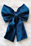 Bow Appearance Indigo Velvet Fabric Automatic Hair Clip 6000