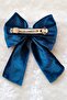Bow Appearance Indigo Velvet Fabric Automatic Hair Clip 6000 - 3