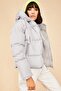Women's Gray Hooded Puffer Coat 10141018 - 4