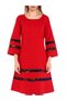 Plain Flannel Original Garnished and Pocket Winter Dress - 3
