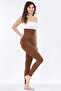 Women's Brown High Waist Corset Tights - 3