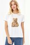 Polo Bear Printed White Women's Tshirt