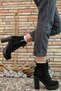 Black Suede Women's High Heel Boots 0012sp01 - 2