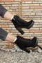 Black Suede Women's High Heel Boots 0012sp01 - 6