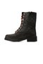 15945 Black Genuine Leather Men's Women's Unisex Thick Sole Colored Outdoor Sports Boots - 2