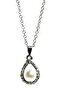 Women's White Zircon Stone Pearl Drop Necklace