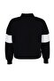 Black Color Blocked Zippered Stand Collar Thick Raised Knitted Sweatshirt TBBAW23AO00073 - 7