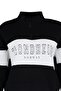 Black Color Blocked Zippered Stand Collar Thick Raised Knitted Sweatshirt TBBAW23AO00073 - 8