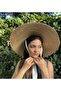 Wide Brim French Cap Ribbon Weed Straw Hat - 4