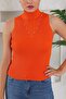 V-Neck Stoned Orange Knitwear Women's Blouse - Zero Sleeve