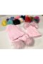 Girl'S-Pink Pompom Scarf Beret Set - 2