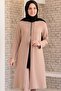 Ribbed Stone Detail Double Set Mink Fsc2066 - 2