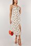 White Lined Linen Dress with Gipped Waist