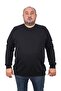 سويت شيرت كبير الحجم برقبة دائرية من الجلد Arma 22703-أسود