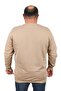 سويت شيرت كبير الحجم برقبة دائرية من الجلد Arma 22703-beige - 3