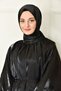 Black Shine Shiny Plain Shawl-color-09 - 2