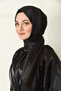 Black Shine Shiny Plain Shawl-color-09 - 4