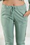 Water Green Women's Sweatshirt Jogger Set with Hooded Zipper Pocket - 7