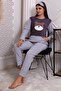Fwn 3010 Plush Welsoft Fleece Winter Panda Women's Pajama Set with Pockets - 4