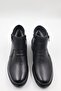Men's Genuine Leather Fur Black Zippered Casual Boots - 2