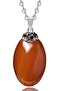 Zircon Stone - Certified Red Yemen Agate Necklace