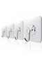 4Pcs 6x6cm Self Adhesive Transparent Strong Hanger Door Wall Hangers Heavy Duty Carrying Hanger