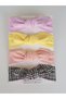 Baby Girl Bandana Buckle Set of 4 Powder Pink Black Plaid, Yellow, Lilac - 2