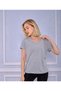 Women's Gray V-Neck Short Sleeve T-shirt