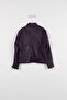 Girl's Purple Leather Coat - 3