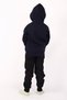 Unisex Children's Hooded Zippered Three Thread Winter Black Fleece Sweatshirt Cardigan - 3