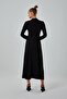 Glitter Knitted Black Dress - 5