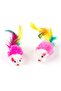 Fluffy Mini Mouse Cat Toy 4.8 cm 4 Pieces - 2