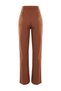 Brown Straight Cut High Waist Ribbed Stitched Woven Trousers TWOSS21PL0093 - 7