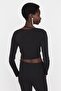 Siyah Cut Out/Pencere Detaylı Örme Bluz TPRAW23BZ00031 - 5