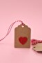 Red Eva Glitter Heart, Kraft Perforated Note Card, Red and White Stringed Product Card, Label 15 Pieces