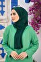 شال قطني ممشط زمردي - 4