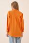 Women's Light Orange Oversize Long Basic Shirt DD00842 - 4