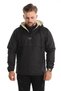 Slim Fit Fur Lined Kangaroo Pocket Men's Raincoat Coat Black
