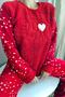 Red Enjoy Life Patterned Women's Plush Pajama Set - 5