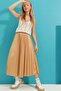Women's Beige Pleated Midi Lark Skirt ALC-X9237