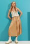 Women's Beige Pleated Midi Lark Skirt ALC-X9237 - 5