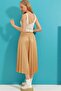 Women's Beige Pleated Midi Lark Skirt ALC-X9237 - 6