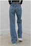 Fit Ess Blue Women's Loose Lycra 90's Non-Fading Fabric Super High Waist Wide Leg Denim Palazzo Pants - 5
