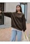 Arid Mountain Printed Brown Oversize Sweatshirt - 2
