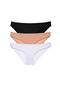3 Pieces Super Eco Set Lycra Women's Slip Panties Black Skin White