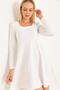 Women's Square Neck Long Sleeve Mini Dress