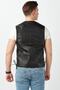 سترة جلدية أصلية على طراز راكب الدراجة النارية باللون الأسود - 3