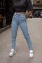 Penelope Women's Ice Blue Super High Waist Comfort Lycra Mom Jeans Jeans